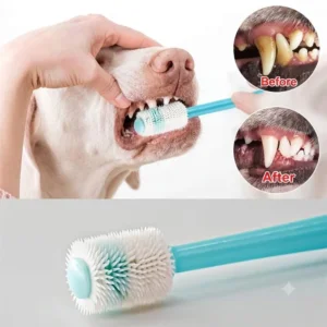 3-Piece Pet Dental Care Set – Silicone Dog & Cat Toothbrush Kit with Finger Brush, 360° Soft Bristle Toothbrush & Micro-Ciliated Brush for Teeth Cleaning and Oral Hygiene