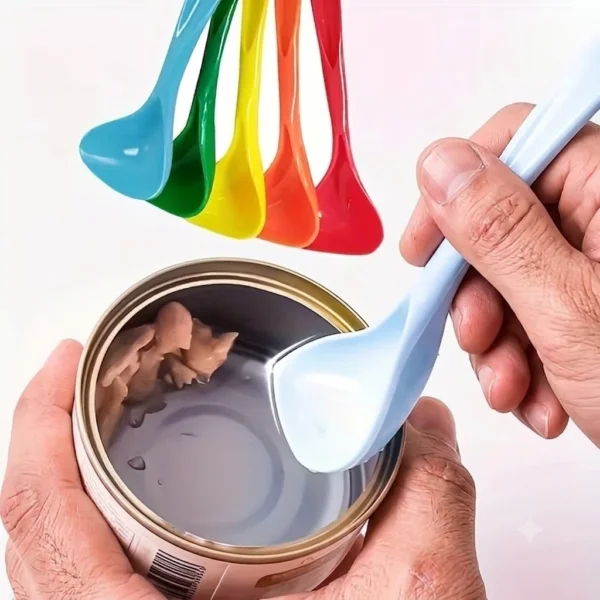 5PCS Random Plastic Pet Food Spoons – Multi-Colored Durable Cat & Pet Feeding Spoons for Wet & Dry Food