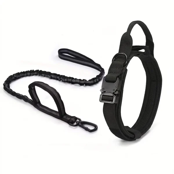 Dog Collar and Leash Set for Medium & Large Dogs – Heavy Duty Adjustable No-Pull Training Leash for Walking, Running & Outdoor Use