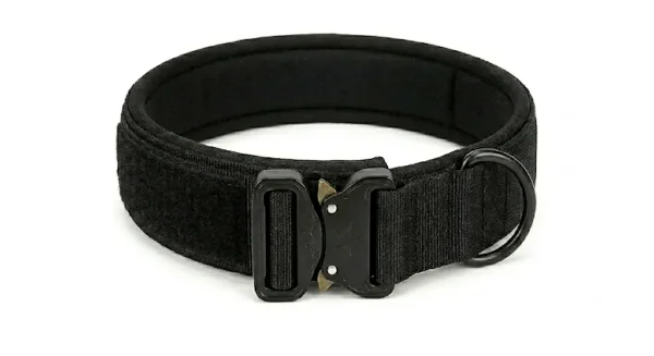 Heavy Duty Tactical Dog Collar with Handle (Black)