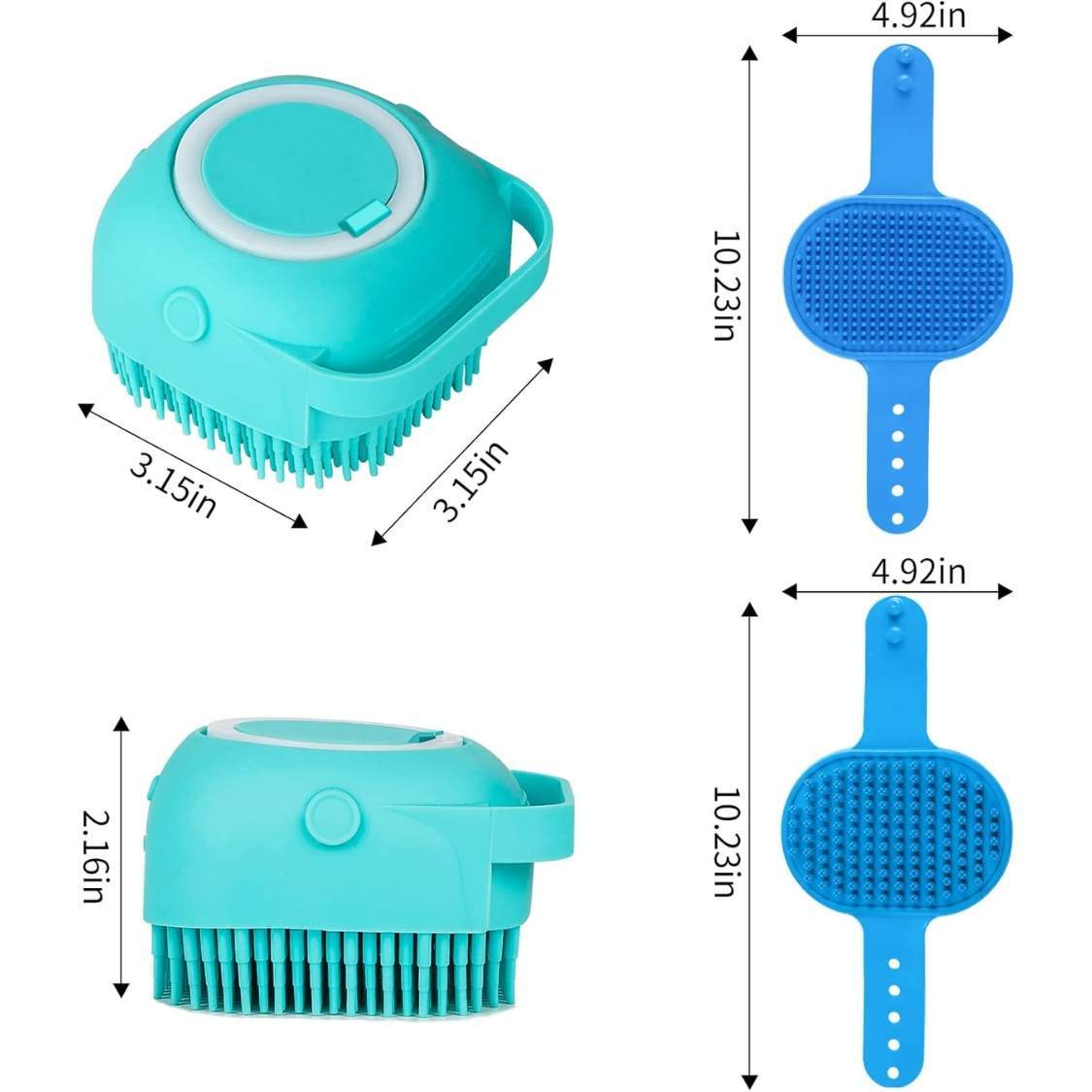 6PCS Dog Bath Brush Dog Toothbrush Adjustable Handle Shampoo Brush Scrubber For Short Long Haired Dogs Cats Effectively Solve Odor Stain Removal Problems - Image 4