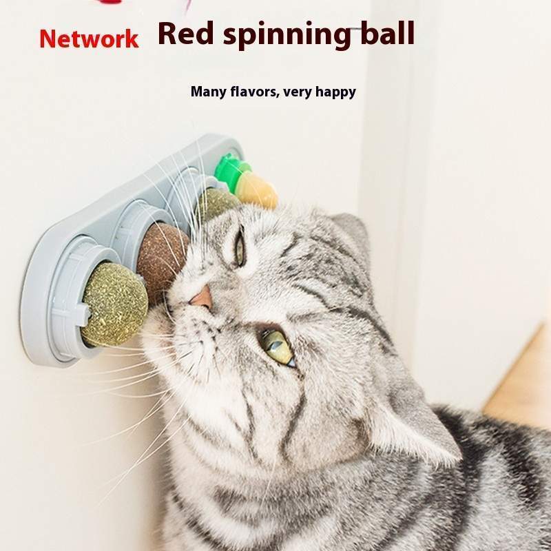 4 In 1 Rotating Catnip Silver Vine Ball Teeth Cleaning Acne Prevention Digestive Health Wall Stick On Toy Edible Safe Material - Image 8