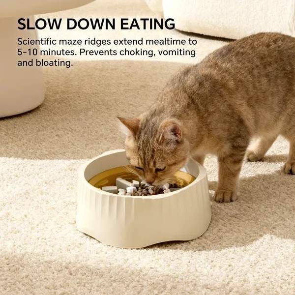 2-in-1 Dual Mode Large Plastic Cat Slow Feeder Bowl, Switchable Fast&Slow Feed - Image 8