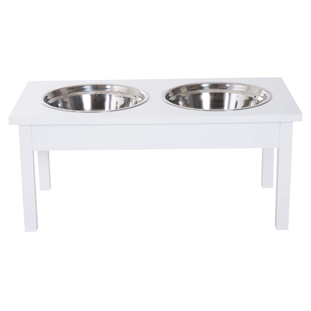 23" Wooden Heavy Duty Dog Food Bowls Pet Elevated Feeding Station -White - Image 5