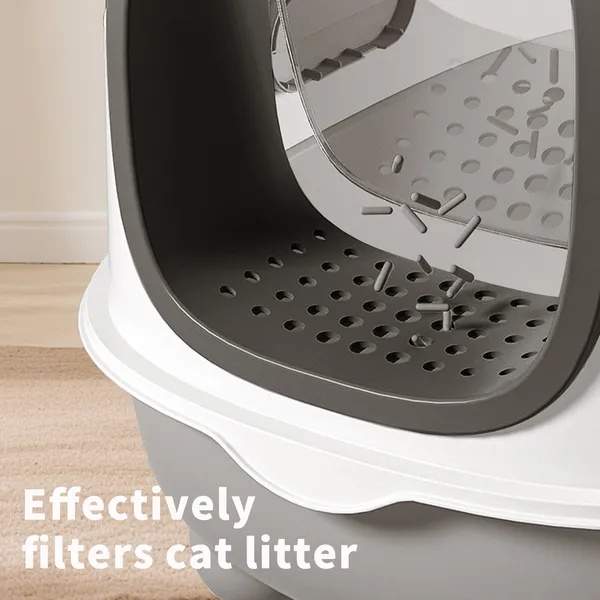 E Classic Grey Cat Litter Box - Simple And Practical, Large Space, High Cost Effective Choice - Image 5