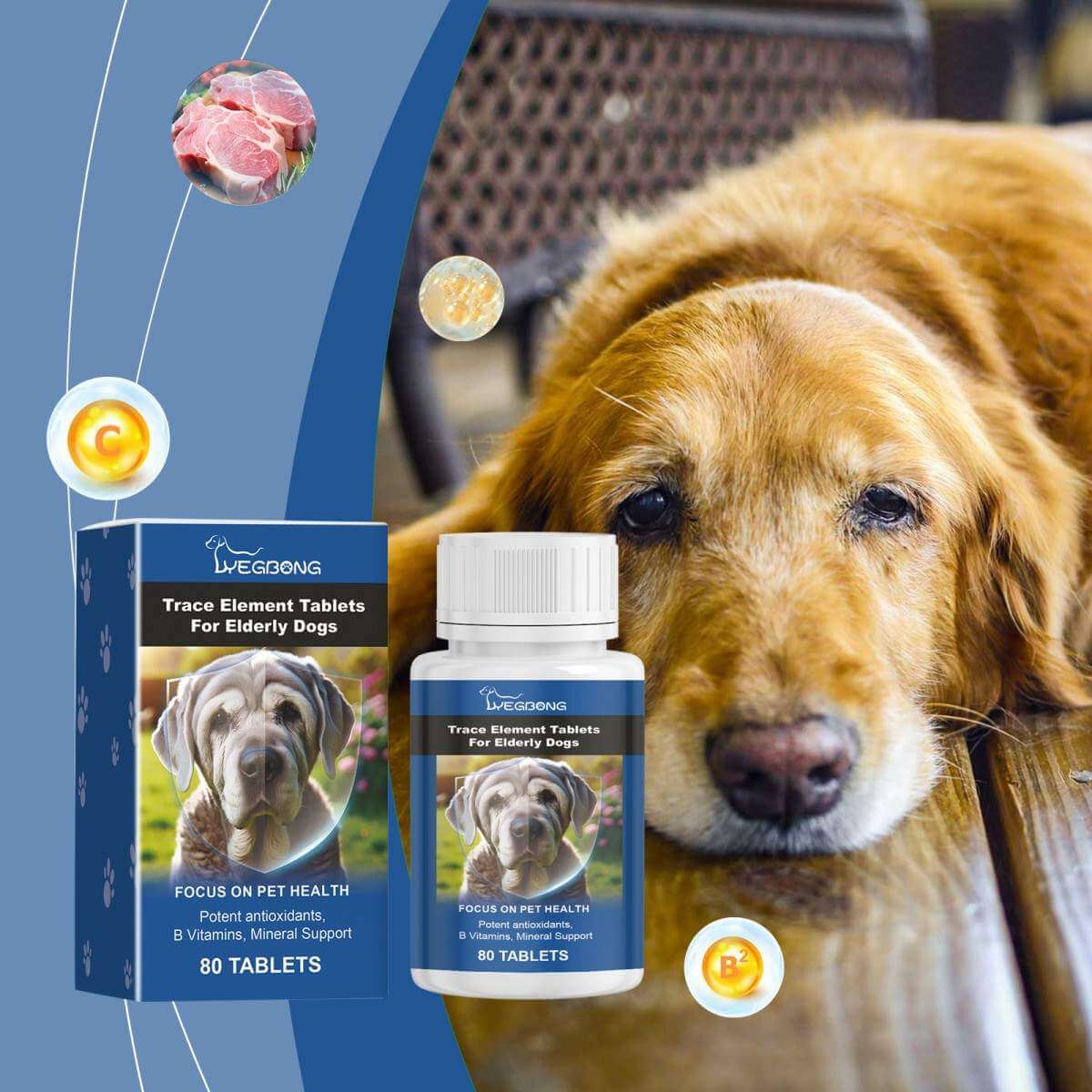 Trace Element Tablets For Senior Dogs Multimineral Supplement For Elderly Canines, Supports Bone Health, Skin Coat & Digestion - Image 4