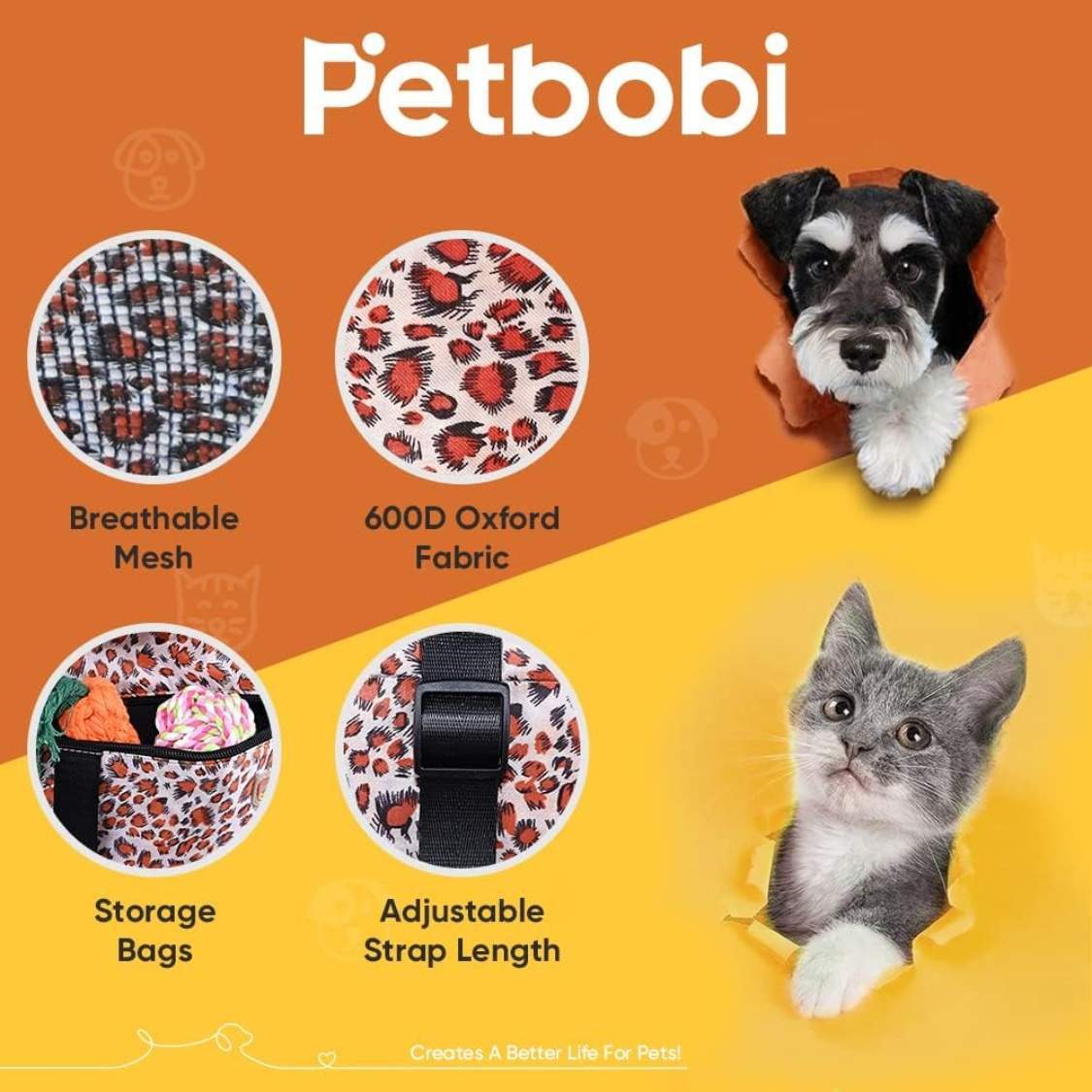 Small Dog Car Seat, Dog Car Booster Seat For Small Medium Dogs Foldable Front Seat Safety With Sturdy PVC Tube Frame, Breathable Mesh - Image 4