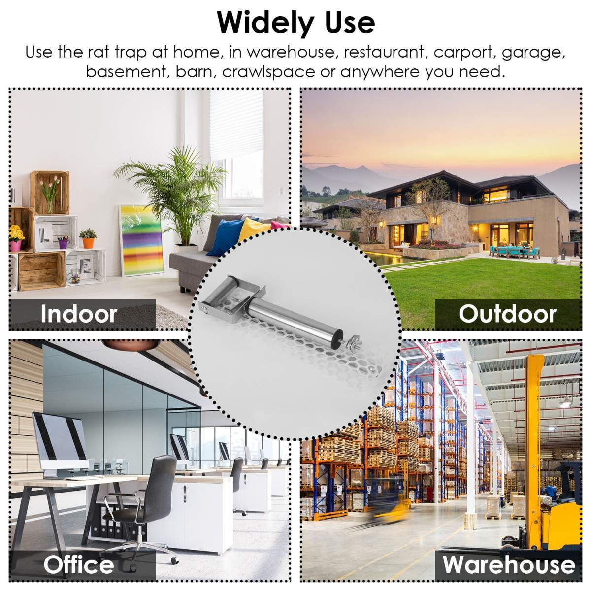 Rolling Mouse Trap With 19.69in Mesh Ramp, Humane Galvanized Metal Rat Trap, Reusable Catch Multiple Mice, Easy To Clean For Home Garage Warehouse Basement - Image 5