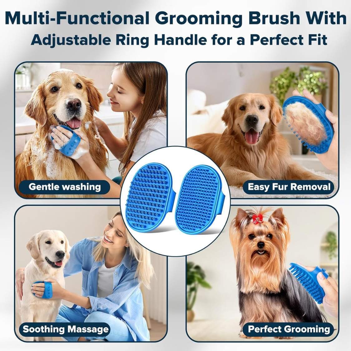 6PCS Grooming Bath Supplies For Dogs, Cats Dog Washing Gloves Dog Bath Brush Dog Shower Brush Pet Grooming Gloves Dog Grooming Kit Pet - Image 7
