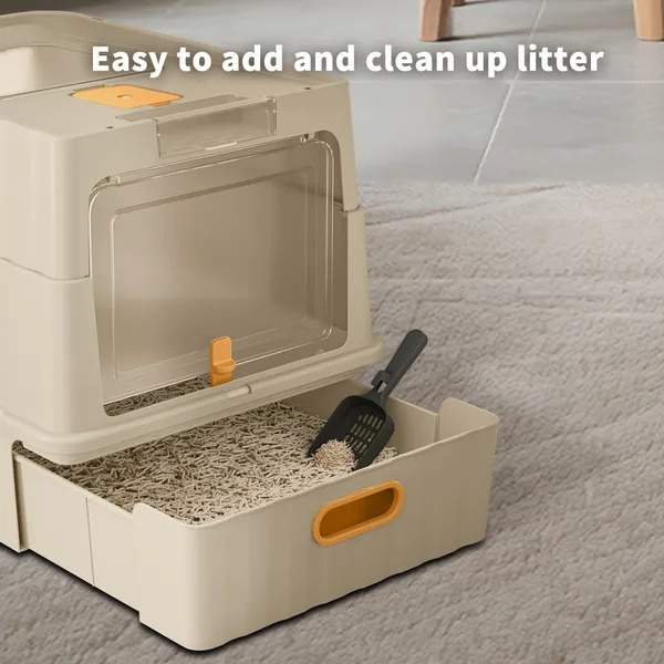 Simple Drawer Style White Cat Litter Box, Humanized Design, Does Not Occupy Household Storage Space - Image 6