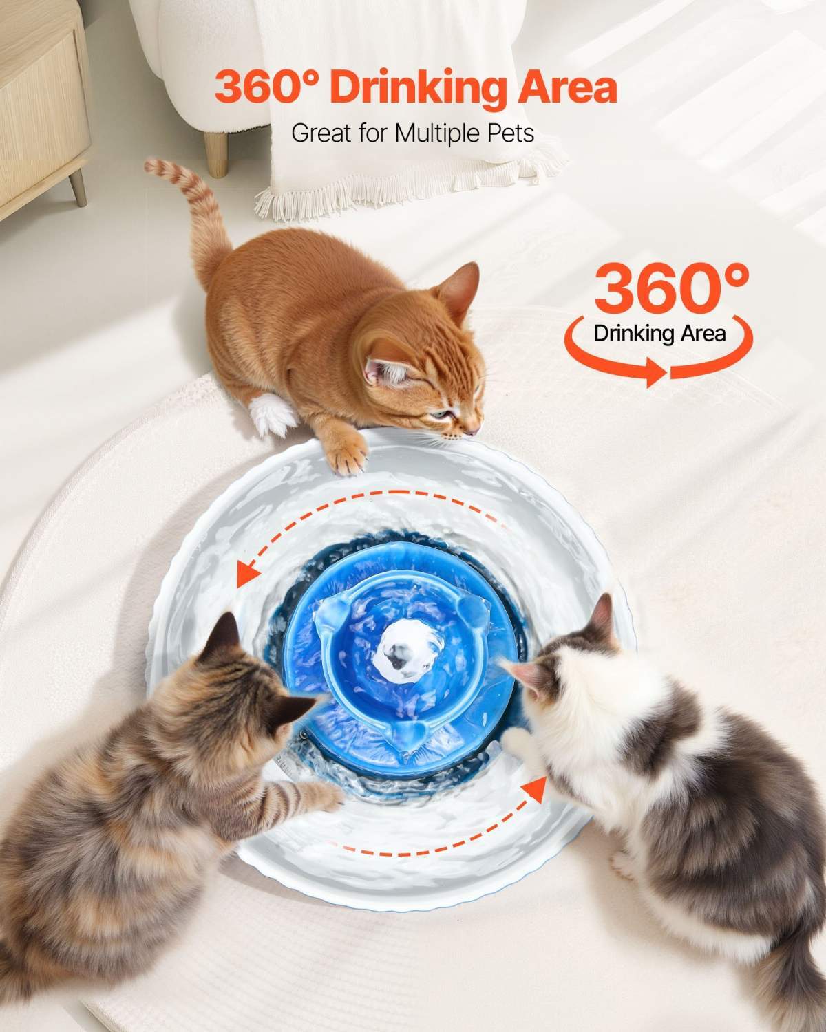 Ceramic Cat Water Fountain 2.1L/71oz Cupcake Pet Fountain For Cats & Dogs - Image 4