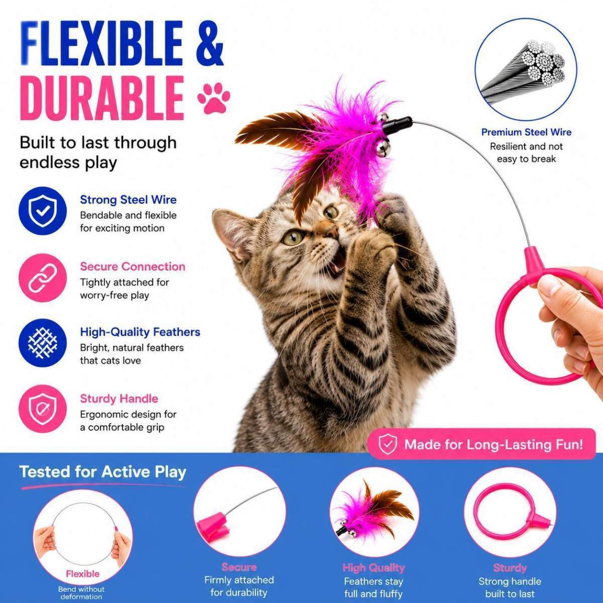Wearable Cat Feather Collar Toy Interactive Neck-Worn Cat Teaser Automatic Exercise Toy Boosts Pet Activity Levels - Image 4