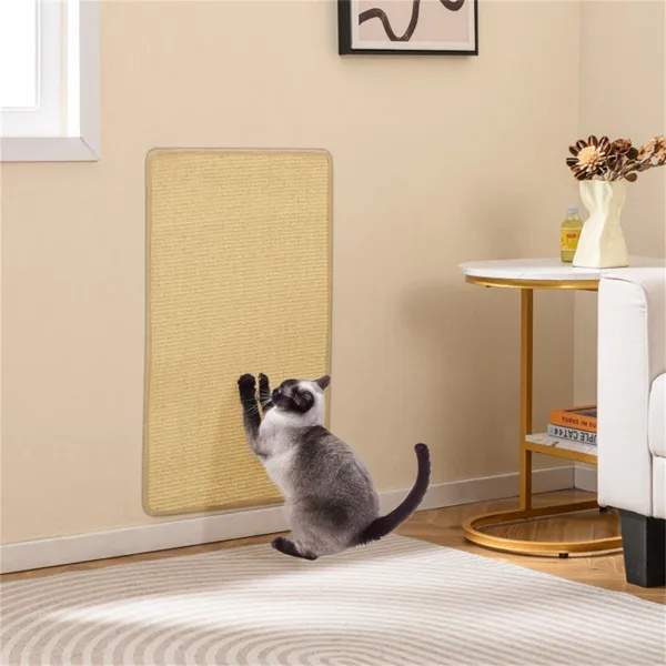 2-Pack 32"x20" Natural Sisal Cat Scratching Mats, Multifunctional Resting & Play Pads For Multi-Cat Households - Image 4