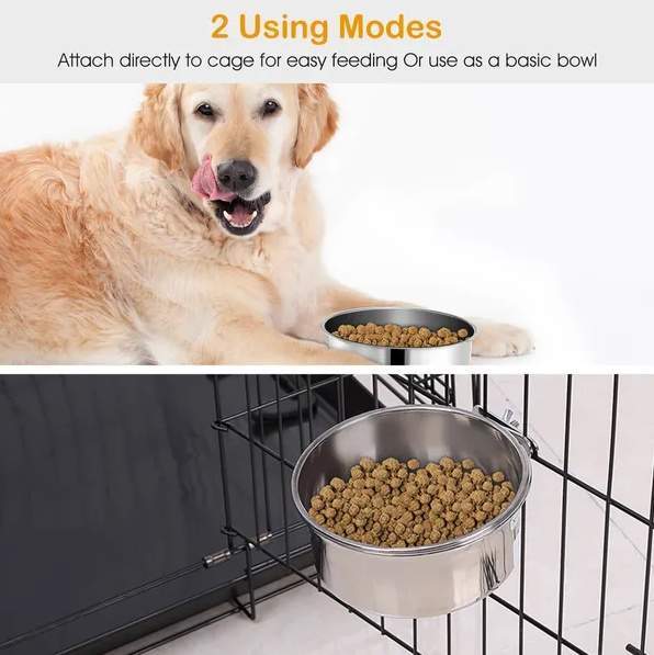 Tainless Steel Dog Bowl Pets Hanging Food Bowl Detachable Pet - Image 3
