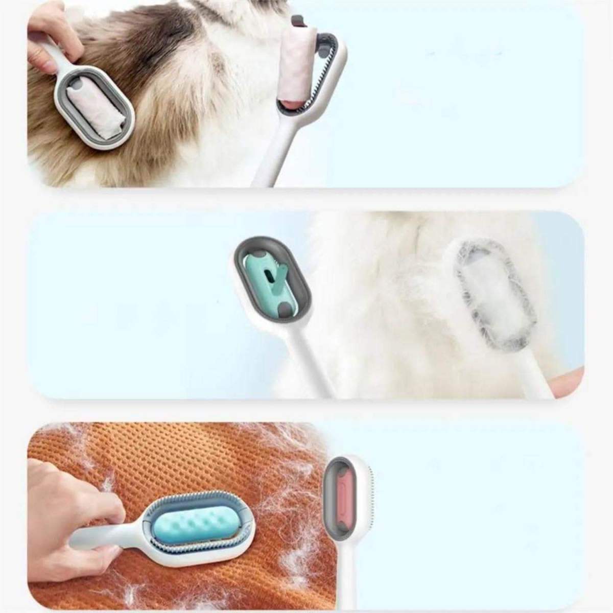 Cat Hair Brush With Water, Sticky Brush For Cats, 4 In-1 Cat Grooming Brush Creative Update Cat Dog Grooming Comb With Water Tank Double-Sided Hair Removal Brush Kitten Pet Supplies Accessories - Image 8