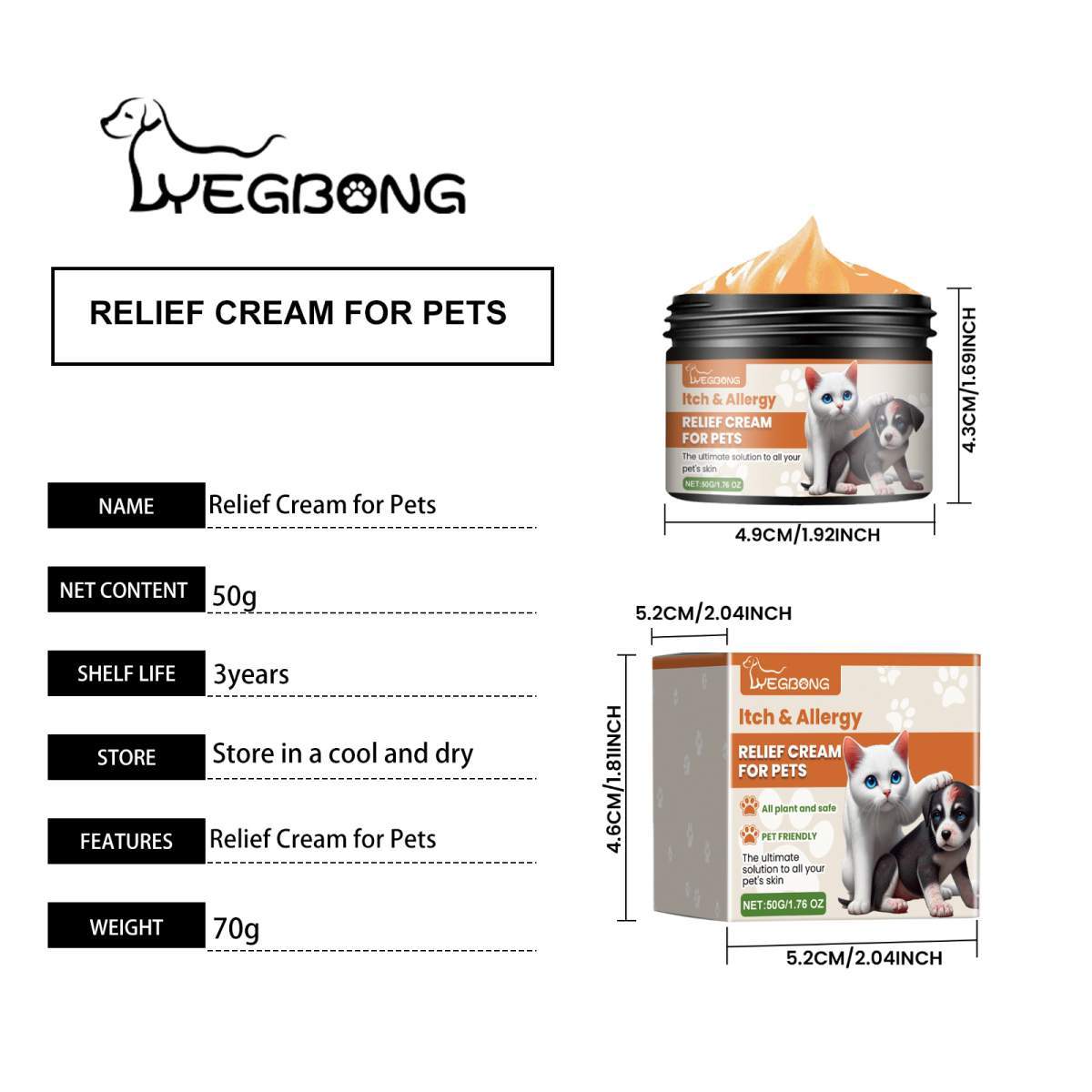 Pet Itch & Allergy Relief Cream, Soothing Skin For Dogs & Cats, Natural Herbal Extracts For Itch, Bites & Irritated Skin, 50g - Image 4