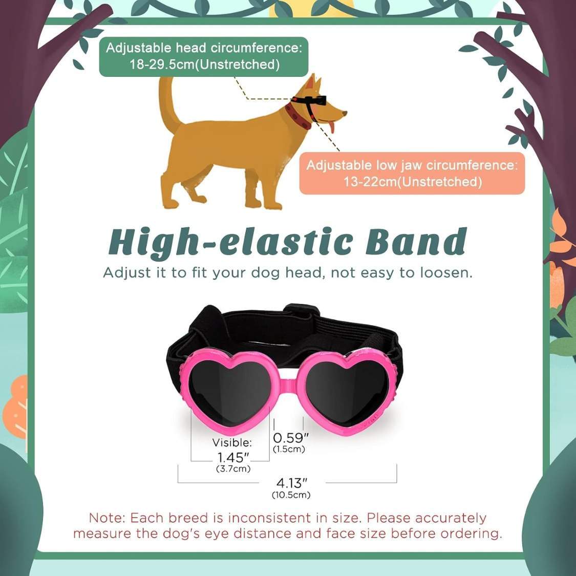 Small Dog Sunglasses UV Protection Heart Shape Dogs Goggles - Image 4
