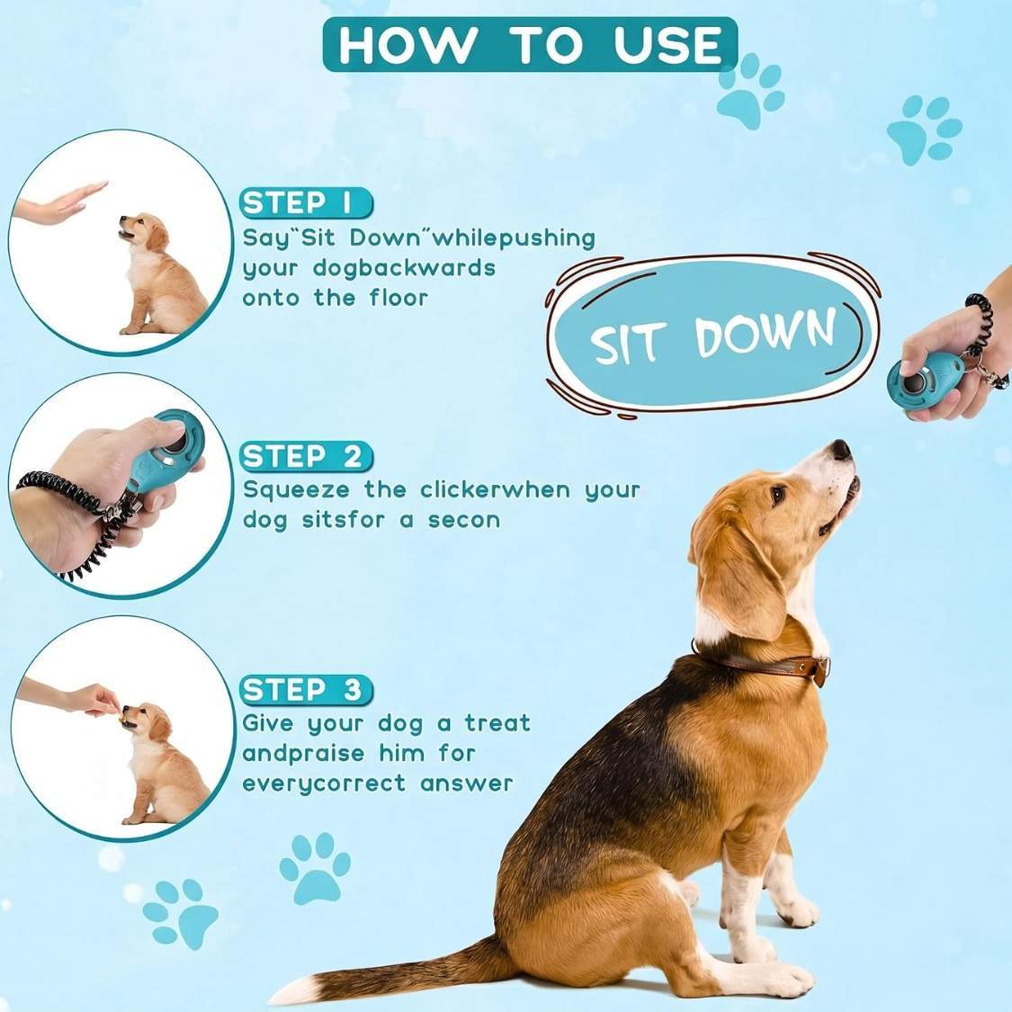 Dog Training Clicker With Sring Wrist And Keyring Pet Dog Training Clickers For Puppy, Cat - Image 7
