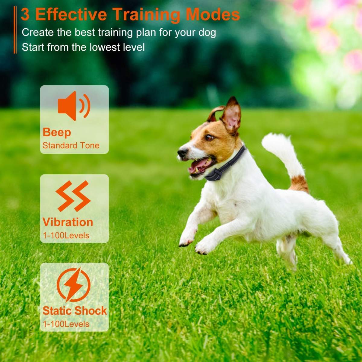 Train Collar OR Receiver Only Options - 3280FT Dog Training Collar IP67 Waterproof Pet Beep Vibration Electric Shock Collar 3 Channels Rechargeable Transmitter Receiver Trainer With Flashlight - Image 5