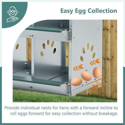 Chicken Nesting Box, 6 Room Metal Nesting Boxes For Chicken,Galvanized Steel Nesting Boxes For Hens,Easy To Assemble - Image 6