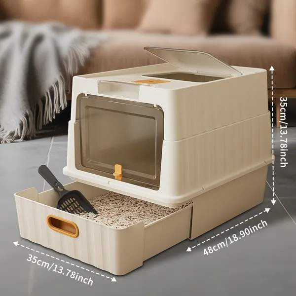 Simple Drawer Style White Cat Litter Box, Humanized Design, Does Not Occupy Household Storage Space - Image 5