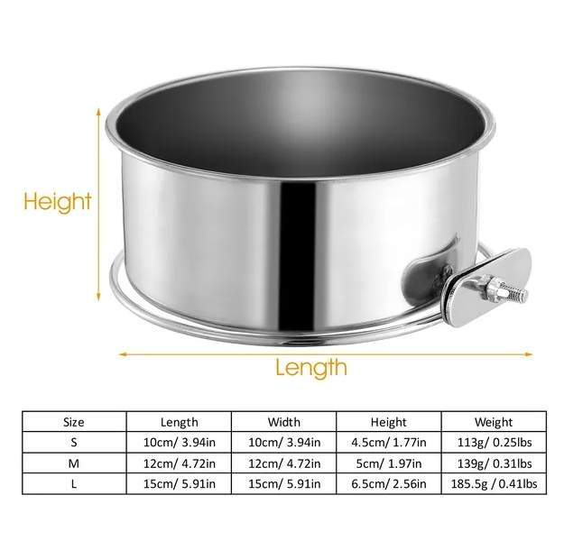 Tainless Steel Dog Bowl Pets Hanging Food Bowl Detachable Pet - Image 2