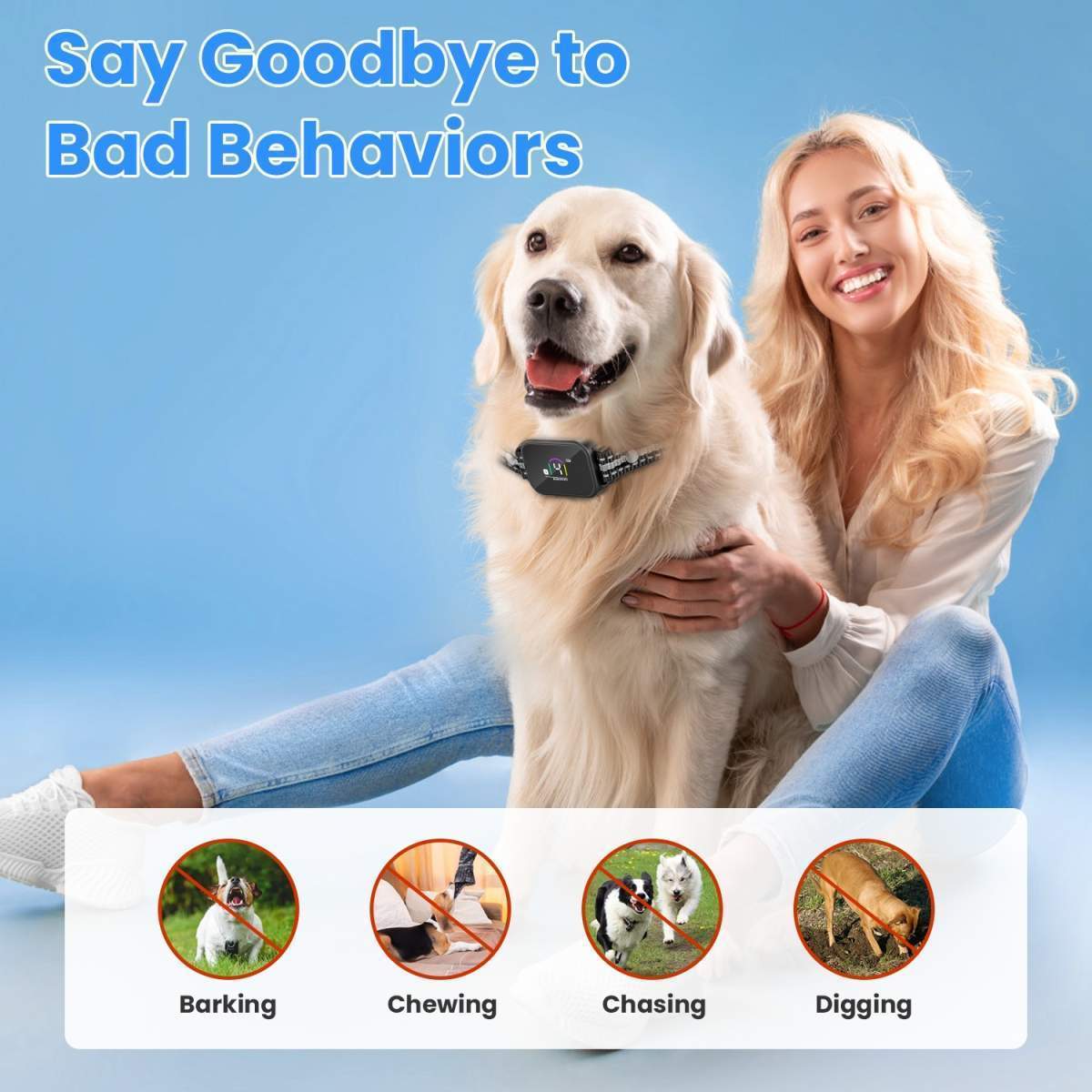 1Pc 2 In 1 Dog Shock And Bark Collar Dog Training Collar With Remote Rechargeable IP68 Waterproof With 3 Channels For Medium And Small Dogs - Image 7
