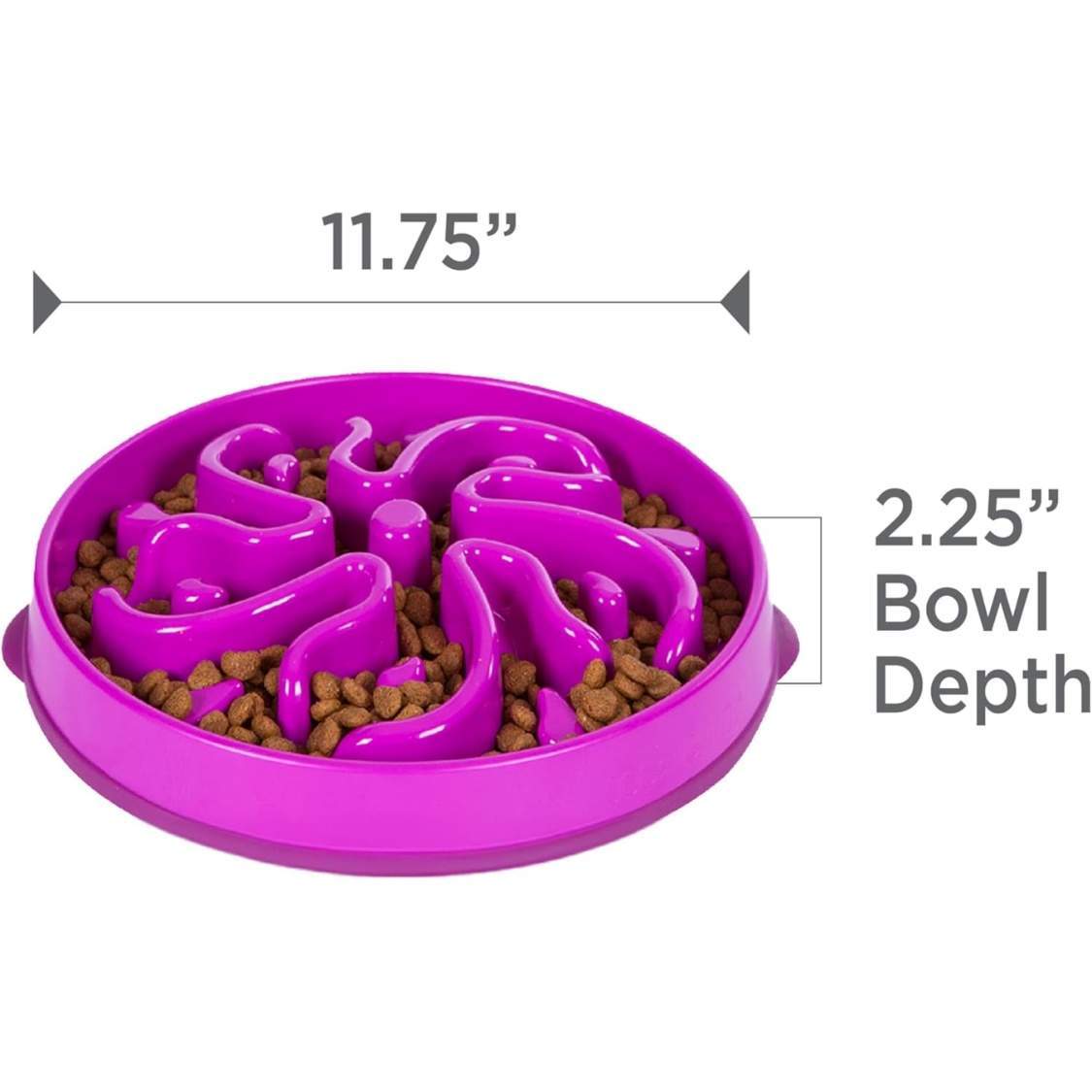 Hound Feeder Slow Bowl Large 4 Cup Capacity, Slow Feeding, Medium To Large Dogs, Non Slip, Purple, Flower Pattern - Image 6