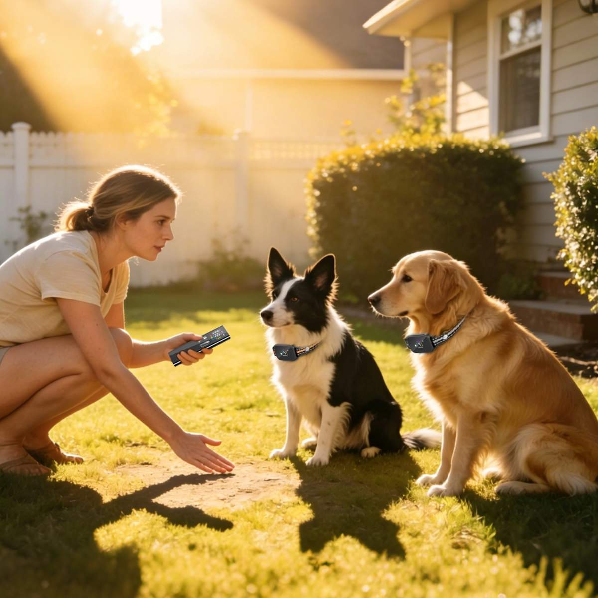 1Pc 2 In 1 Dog Shock And Bark Collar Dog Training Collar With Remote Rechargeable IP68 Waterproof With 3 Channels For Medium And Small Dogs - Image 4