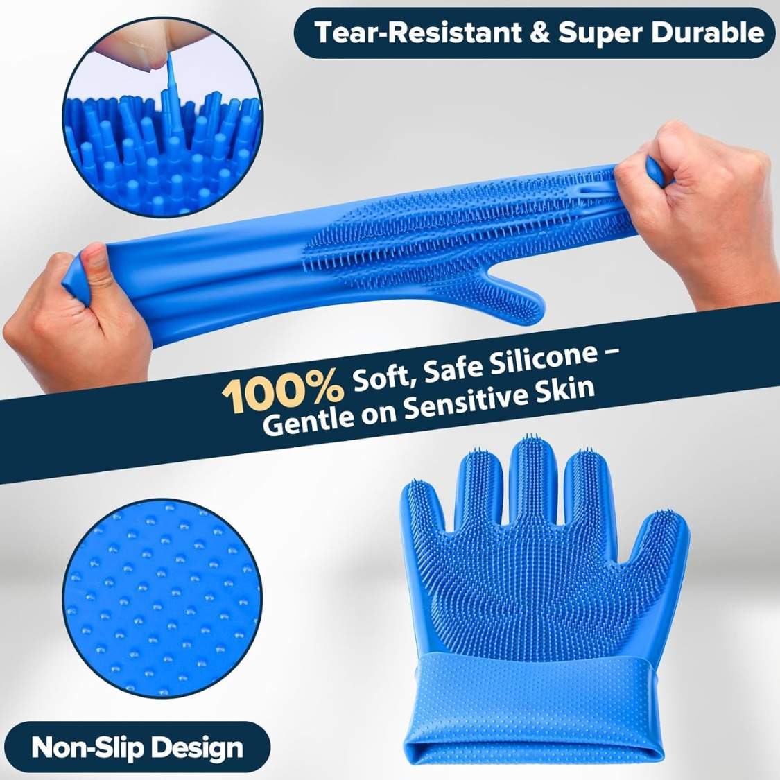 6PCS Grooming Bath Supplies For Dogs, Cats Dog Washing Gloves Dog Bath Brush Dog Shower Brush Pet Grooming Gloves Dog Grooming Kit Pet - Image 4