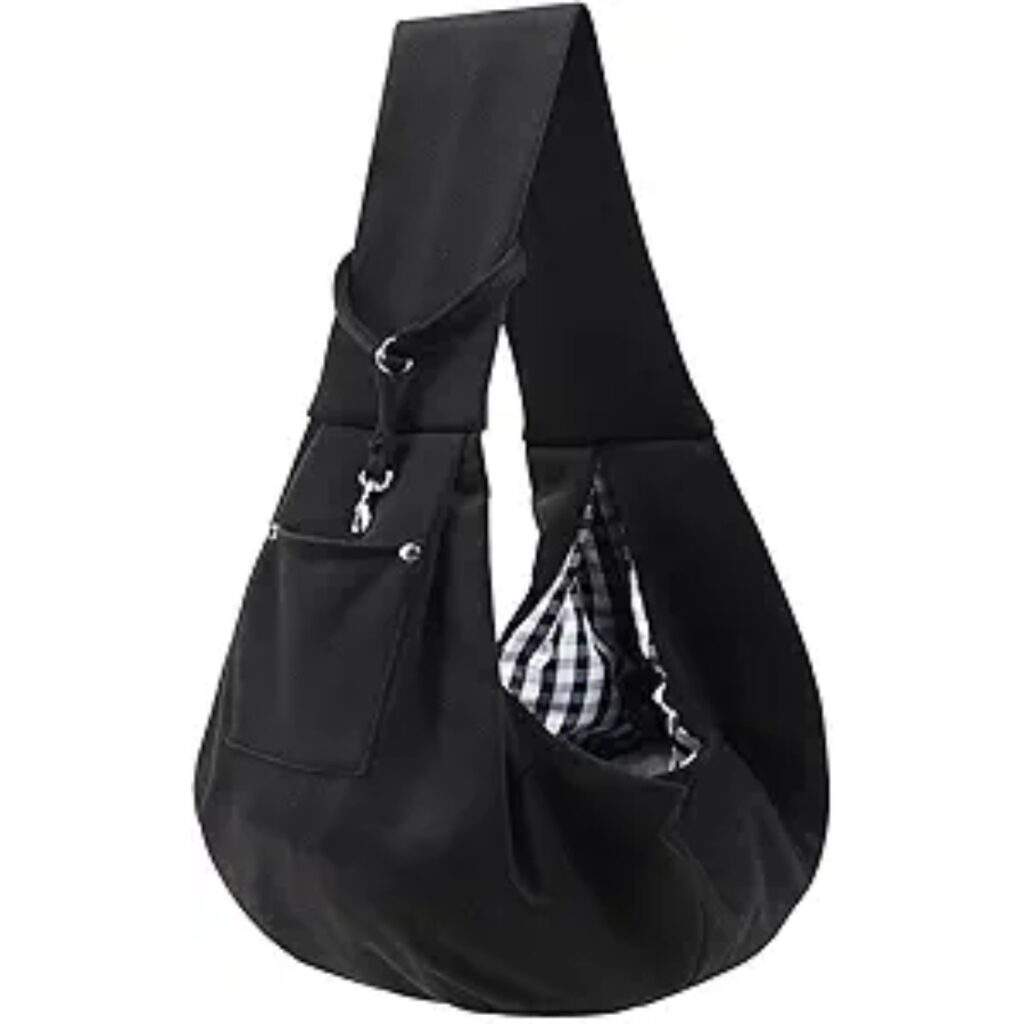 Dog Carrier Sling  Reversible Puppy Carrier Purse With Storage Pocket, Hand Free Dog Sling Carrier For Carry Small Dogs And Cats, Travel Safety Harness, Dog And Cat Harness