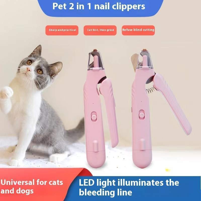 2 In 1 Pet Nail Clippers With Led Light Dog Cat Special Blood Line Scissors Multifunction Animals Paw Nail Trimmer Pet Supplies - Image 6