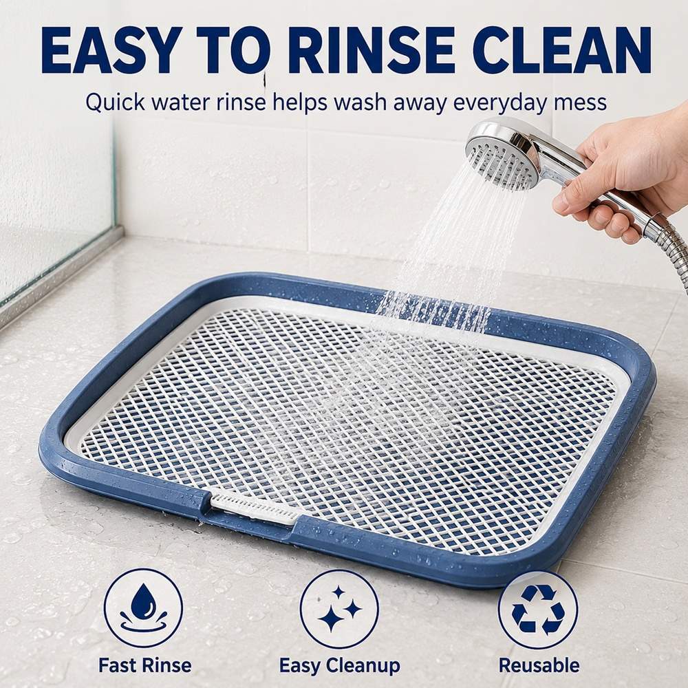 Dog Potty Tray With Removable Grating, Leak-Proof Indoor Dog Toilet For Puppy Training - Image 5