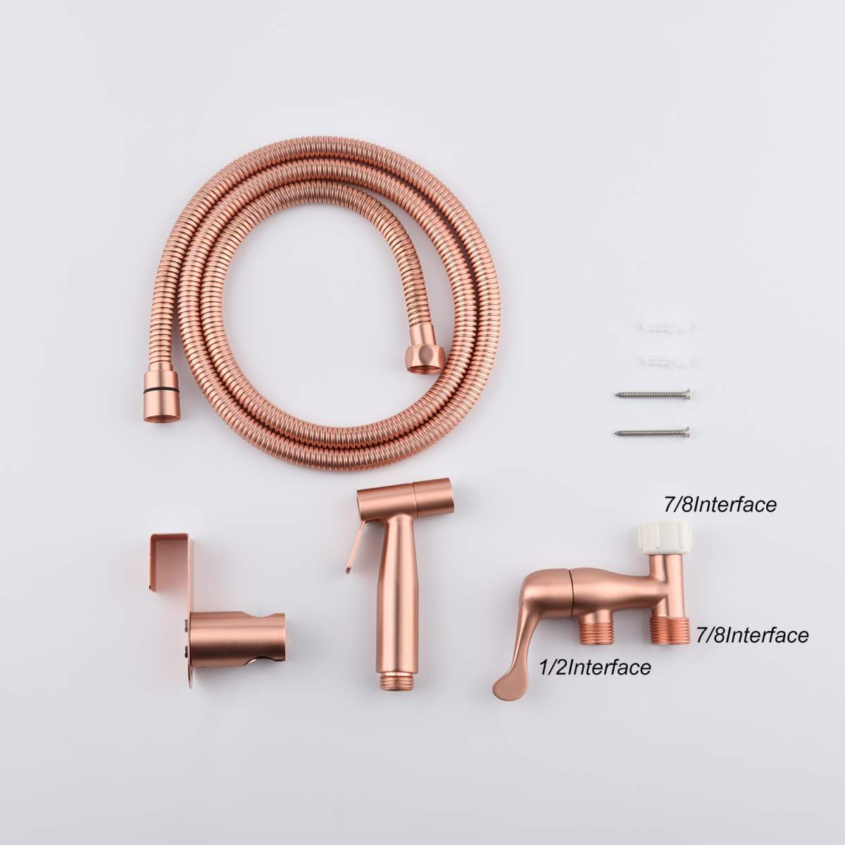 Handheld Toilet & Bathroom Sprayer with Stainless Steel Hose – Rose Gold - Image 8