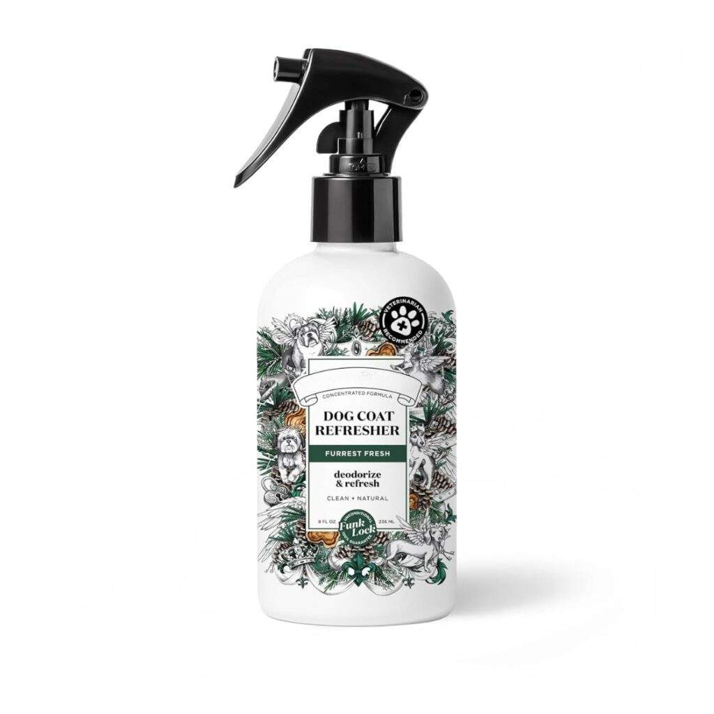 Furrest Fresh Dog Deodorizing Spray, 8 Fl Oz Grooming Perfume For Dog Coat, Pet Odor Neutralizer With Essential Oils, Vet Recommended, Paraben & Sulfate-Free Fir, Amber AND Cedarwood Scent