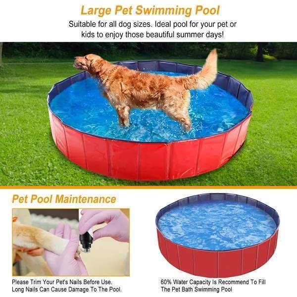 Foldable Pet Swimming Pool PVC Kiddie Baby Dog Swim Pool Bathing Tub Playmat Kids Pools - Image 5