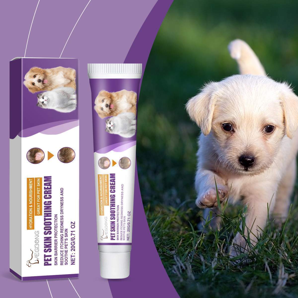 Pet Skin Soothing Cream, Skin Repair For Dogs & Cats, Soothe Itching Redness Dry Skin, Safe Gentle Skin Care For Pets 20g - Image 3