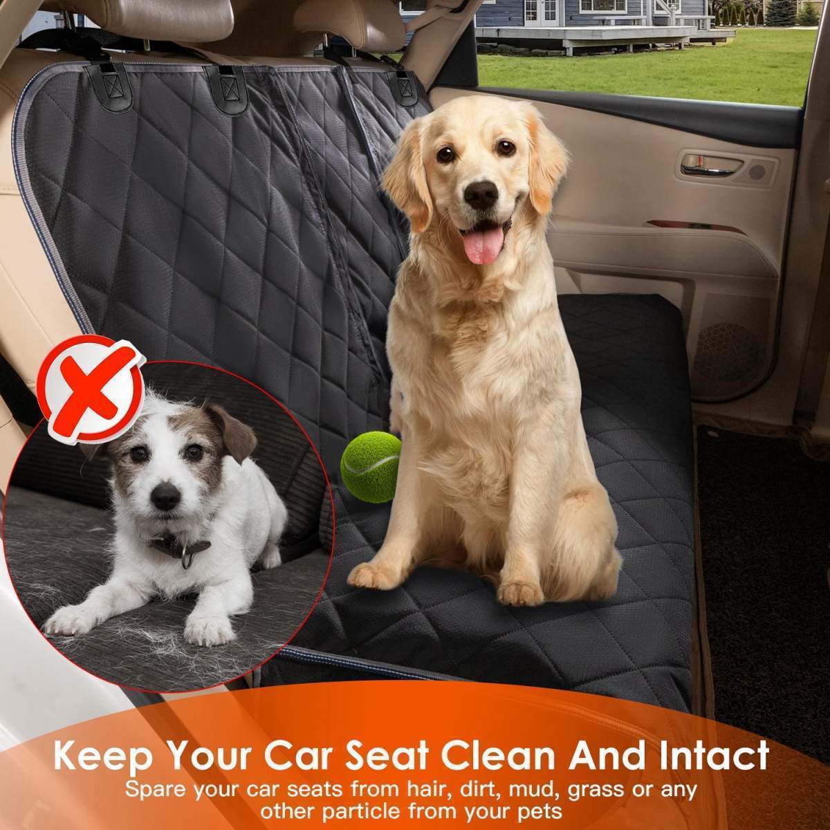 1Pc Dog Car Seat Cover Waterproof Scratchproof Pet Car Rear Protector Mat Pet Back Seat Cover With Dog Seat Belt For Car Truck SUV - Image 8
