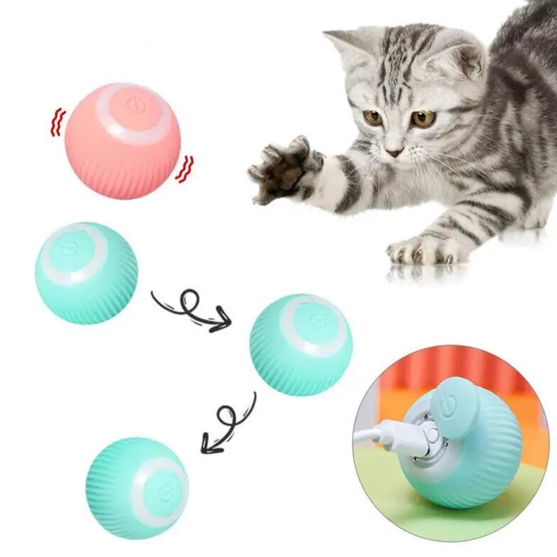 Electric Dog Cat Ball Toy,Indoor Large And Small Cat Dog Interactive Intelligent Rolling Pet Ball
