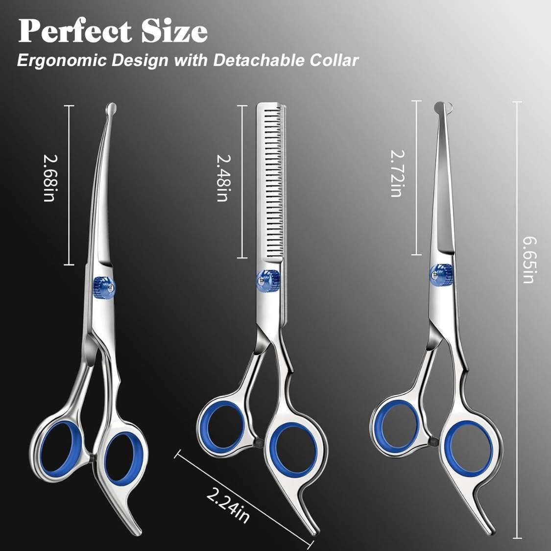 Professional 4 In 1 Dog Cat Grooming Scissors Kit With Safety Round Tips,Sharp - Image 5