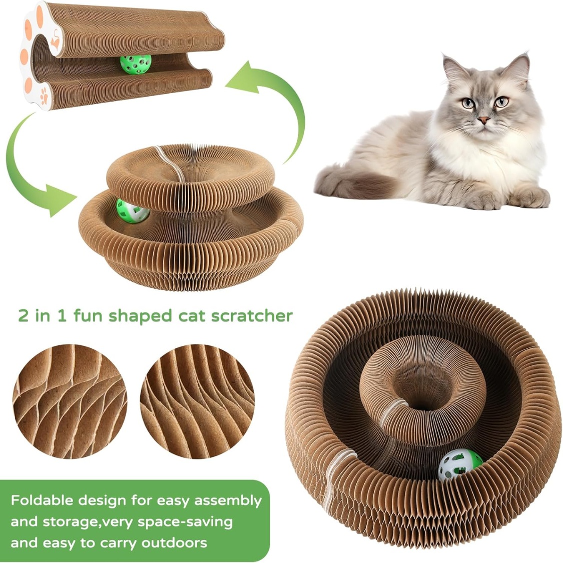 1 Pack Kitty Kurlz Cat Scratcher Toy Interactive For Indoor Cats - Image 6