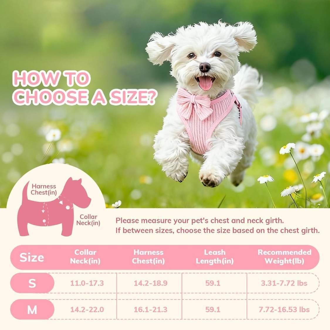 Small Dog Collar Harness And Leash Set, Dog Harness No Pull With Bowtie, Breathable Cotton Adjustable Pet Puppy - Image 2