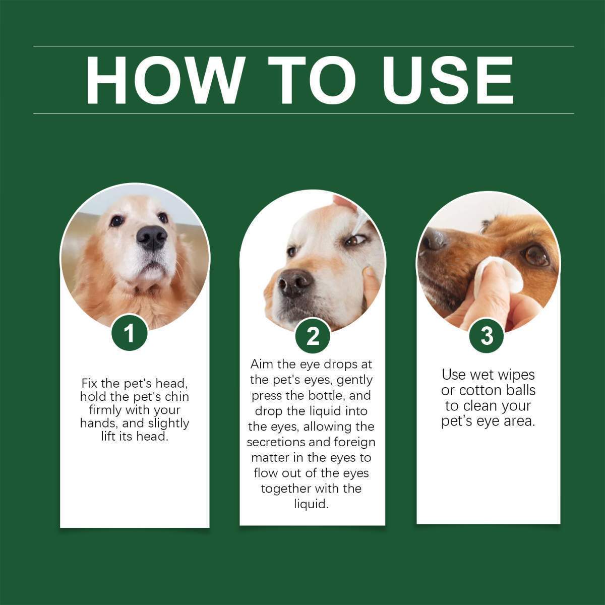 Dog Cat Eye Drops, Gentle Eye Care With Sodium Hyaluronate & Vitamin E, Soothe Irritation, 60ml Pet Eye Cleaner - Image 4