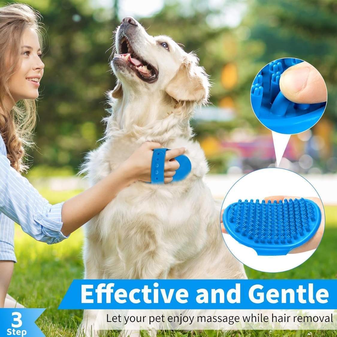 6PCS Dog Bath Brush Dog Toothbrush Adjustable Handle Shampoo Brush Scrubber For Short Long Haired Dogs Cats Effectively Solve Odor Stain Removal Problems - Image 2