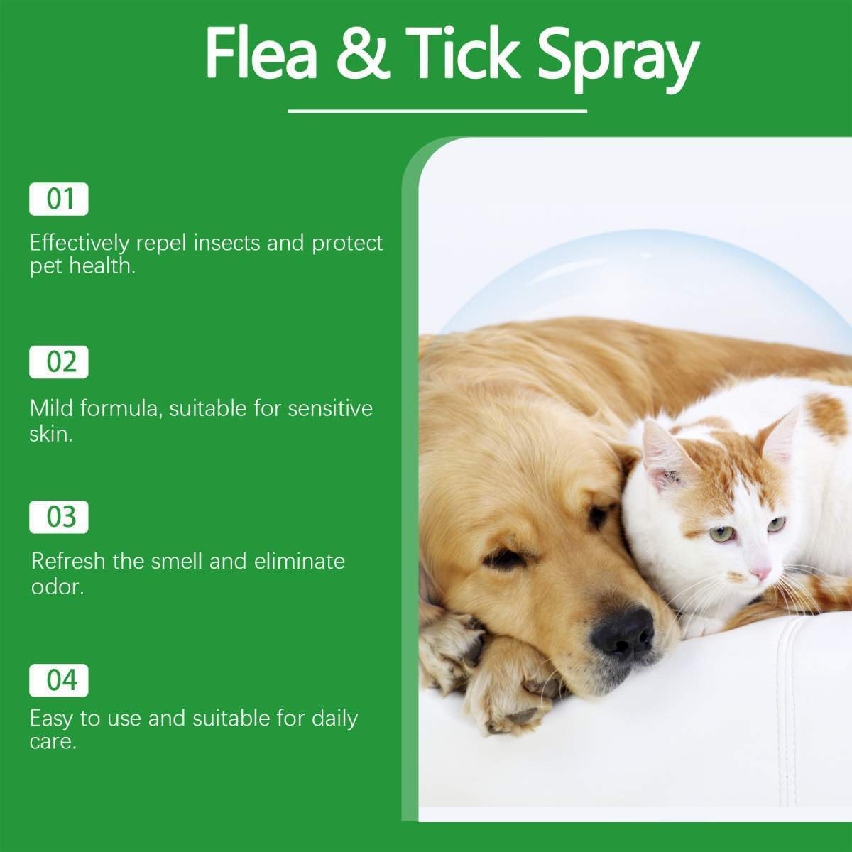 Natural Flea & Tick Spray For Dogs & Cats, Plant-Based Pest Repellent Kills Fleas, Ticks, Lice & Mites - Image 5