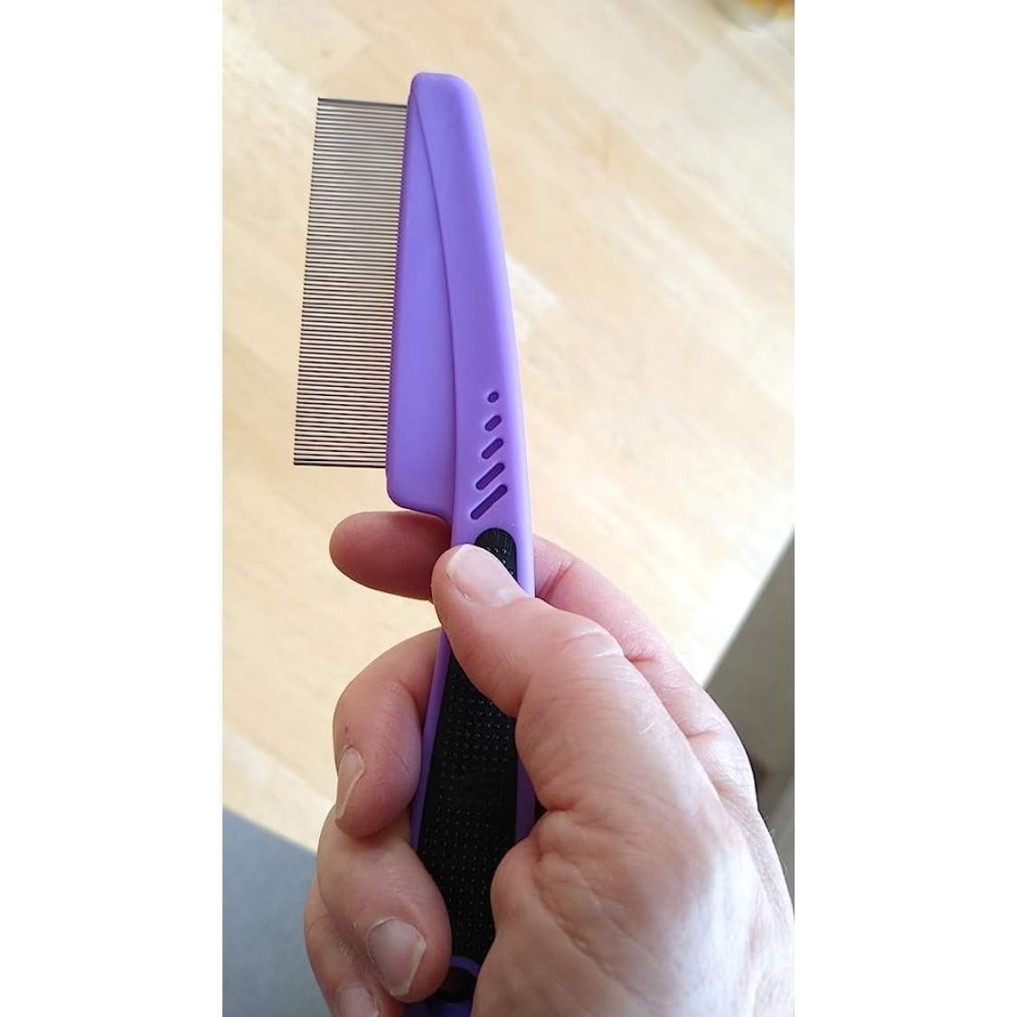 Comb With Rubber Handle, Flea And Tick Combs For Dogs Cats, Fine Tooth Dog Comb For Grooming - Image 5