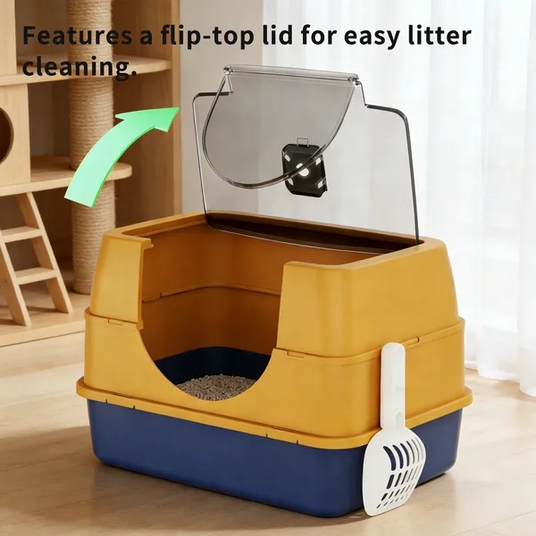 Enclosed Cat Litter Box, Orange - Odor-Locking, Spacious For Large Cats, A Must-Have For Cat Parents - Image 7