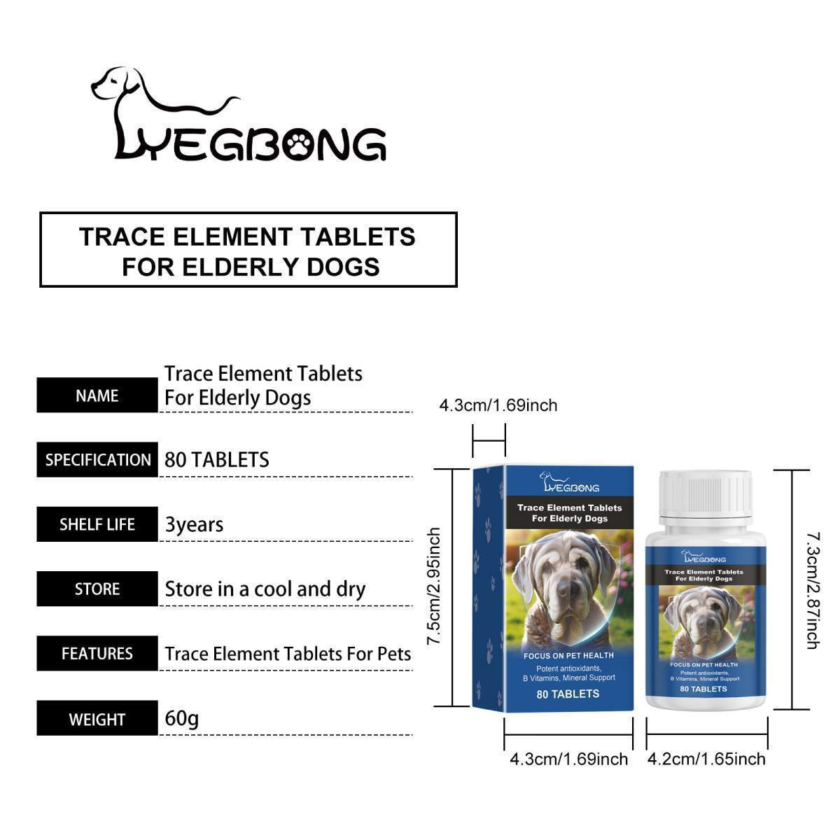 Trace Element Tablets For Senior Dogs Multimineral Supplement For Elderly Canines, Supports Bone Health, Skin Coat & Digestion - Image 6