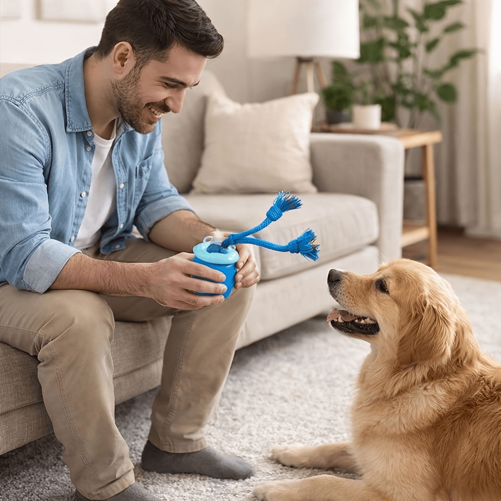 2026 Upgraded Smart Interactive Dog Toy Ball Boosts Intelligence Fitness For Small Medium Large Dogs Fits Indoor Hardwood Floors Outdoor Carpet Randomly Comes With 1 Spare Chew Rope - Image 3