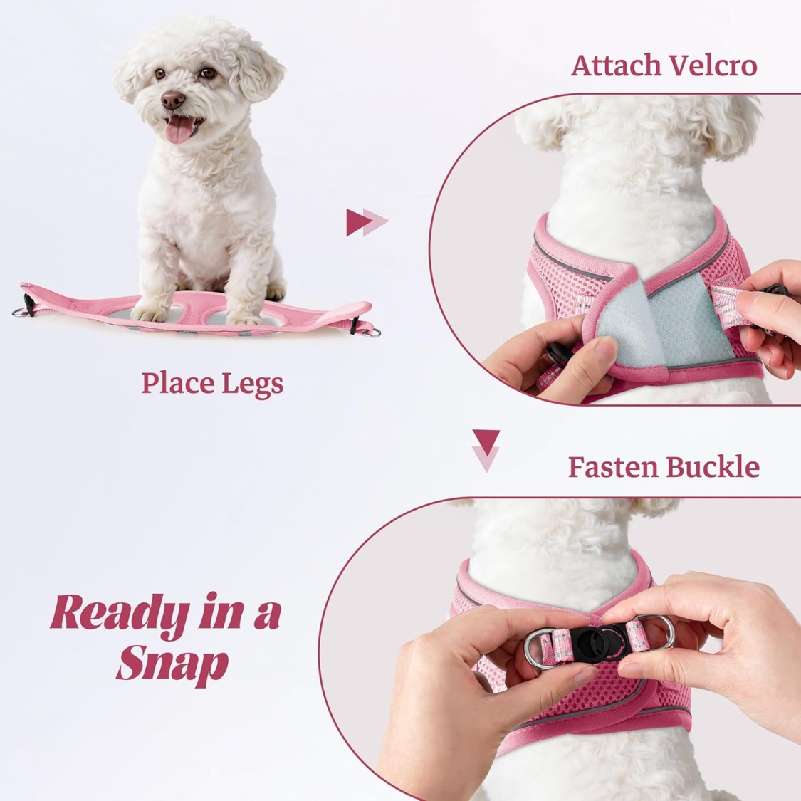 No Pull Dog Puppy Harness And Leash Set Reflective Mesh Vest - Image 5